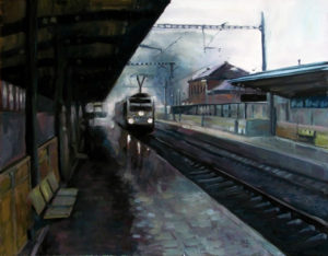 Oil Paintings, Arrival in Storm, Oil on Canvas Board, Author Marketa Cenkerova