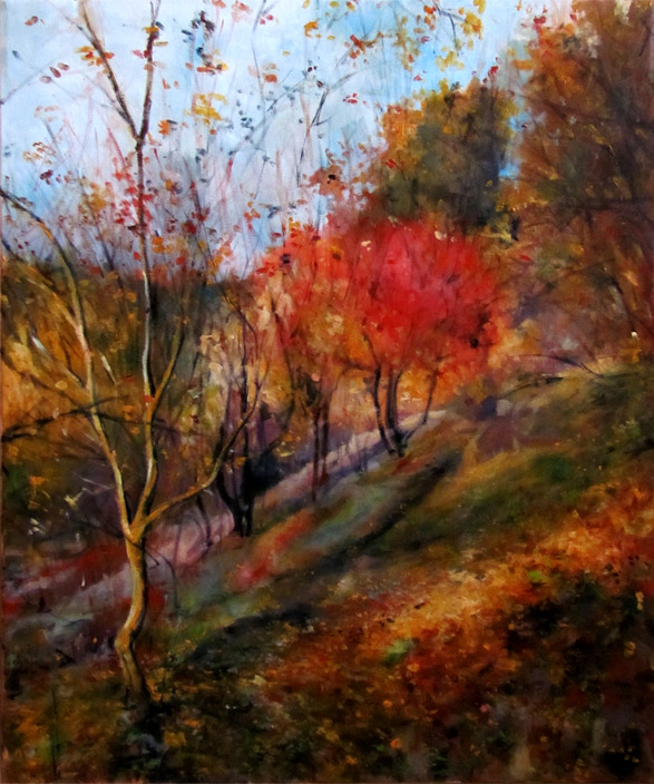 Oil Paintings, Autumn at Hvezda Reserve, Oil on Canvas, 60x70 cm, Author Marketa Cenkerova