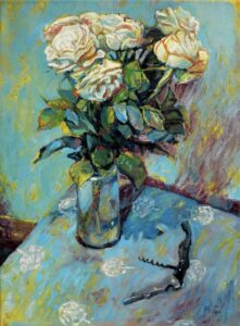 White Roses, Oil on Canvas, 30x40 cm, Author Marketa Cenkerova