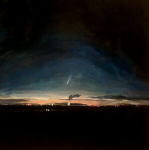 Comet Neowise, Oil Painting on Canvas, 60x60 cm