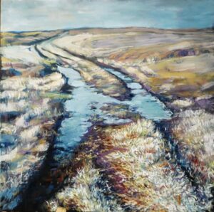 Oil Paintings, The Road in Brecon Beacons, Oil on Canvas, 50x50 cm