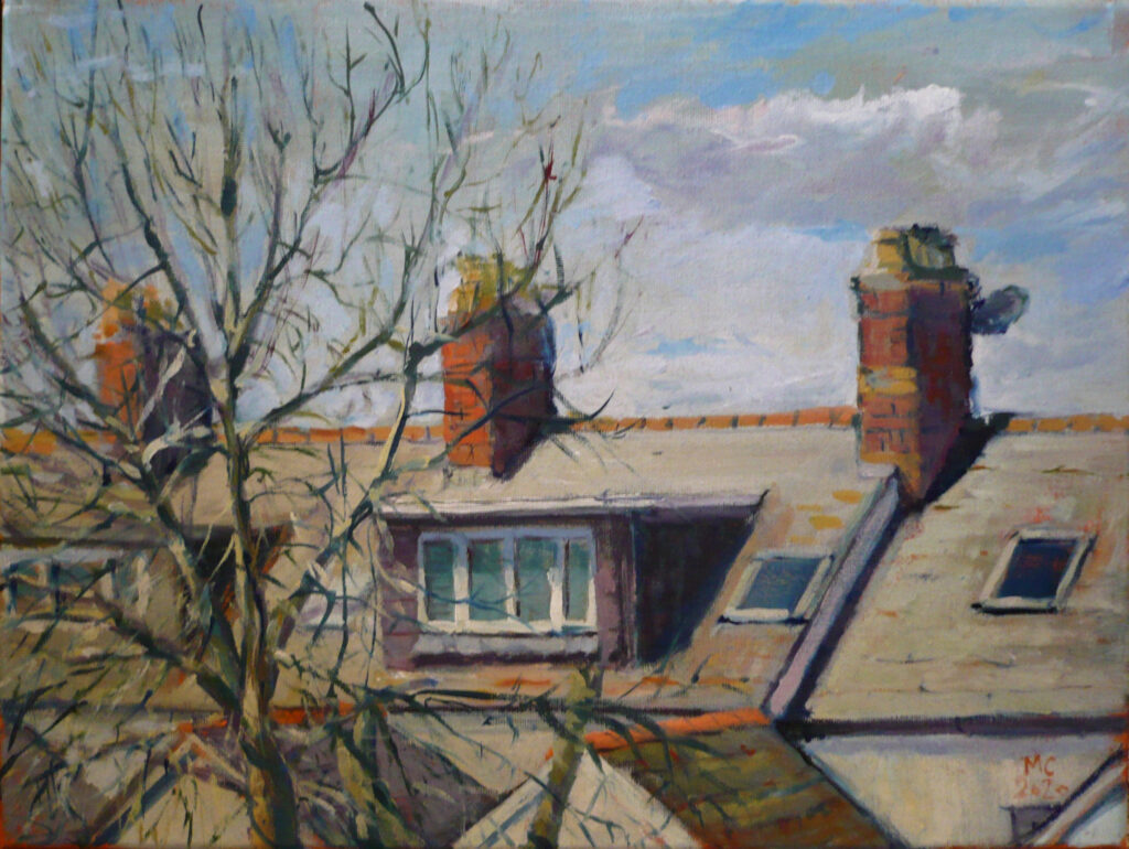 Oil Paintings, Lockdown View, Oil on Canvas, 30x40 cm, Author Marketa Cenkerova