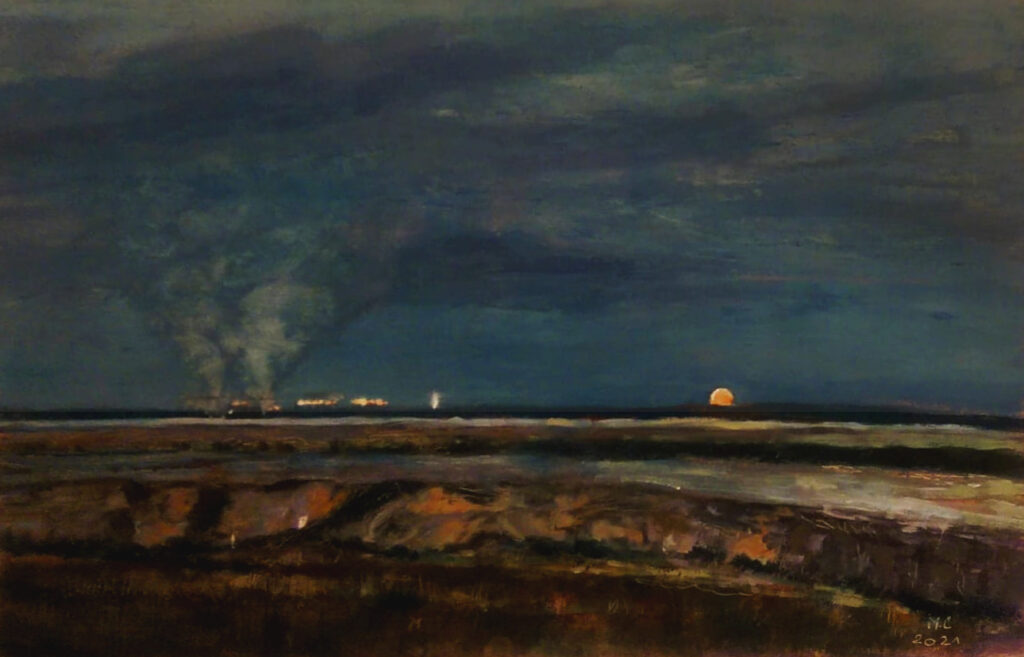 Oil Paintings, The Power Plant, Oil on Wood, Author Marketa Cenkerova