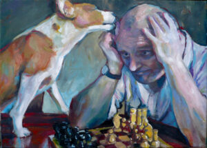 Oil Paintings, The Schach, Oil on canvas, 30x40, Marketa Cenkerova