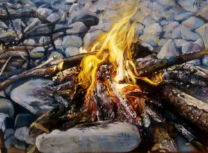 Oil Paintings, Fire, Oil on Canvas, 30x40 cm, Author Marketa Cenkerova