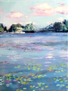 Oil painting of Glienicker Brücke, Bridge of Spies. Author Marketa Cenkerova