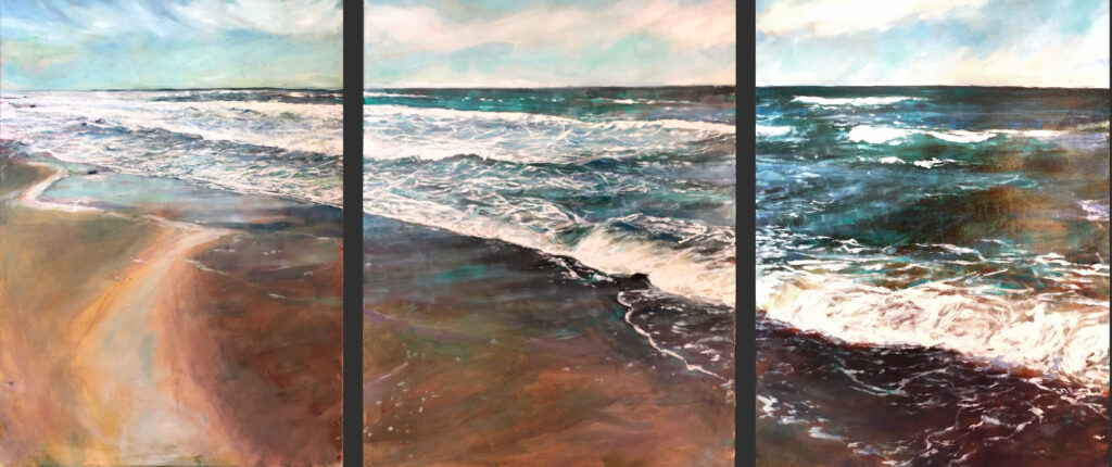 Oil Paintings, Baltic Sea, Triptych, Oil on Canvas, Author Marketa Cenkerova