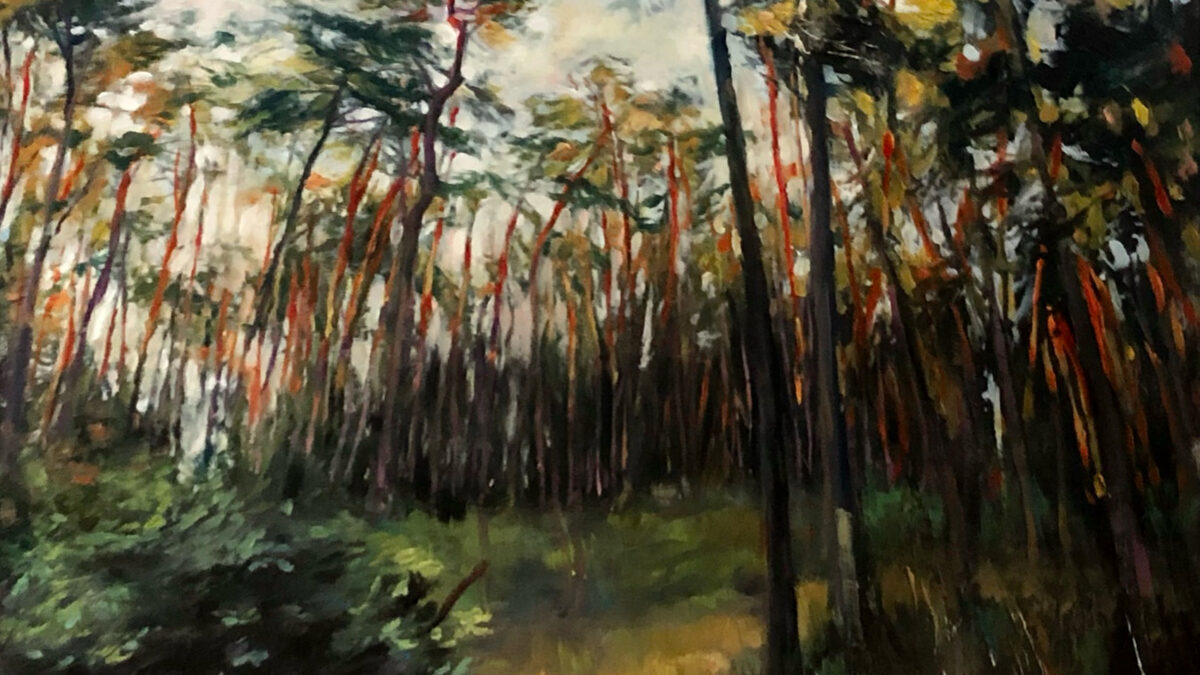 Tree Trunks in Red – The Process