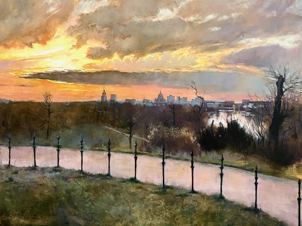 Oil Painting on canvas depicting Potsdam Skyline